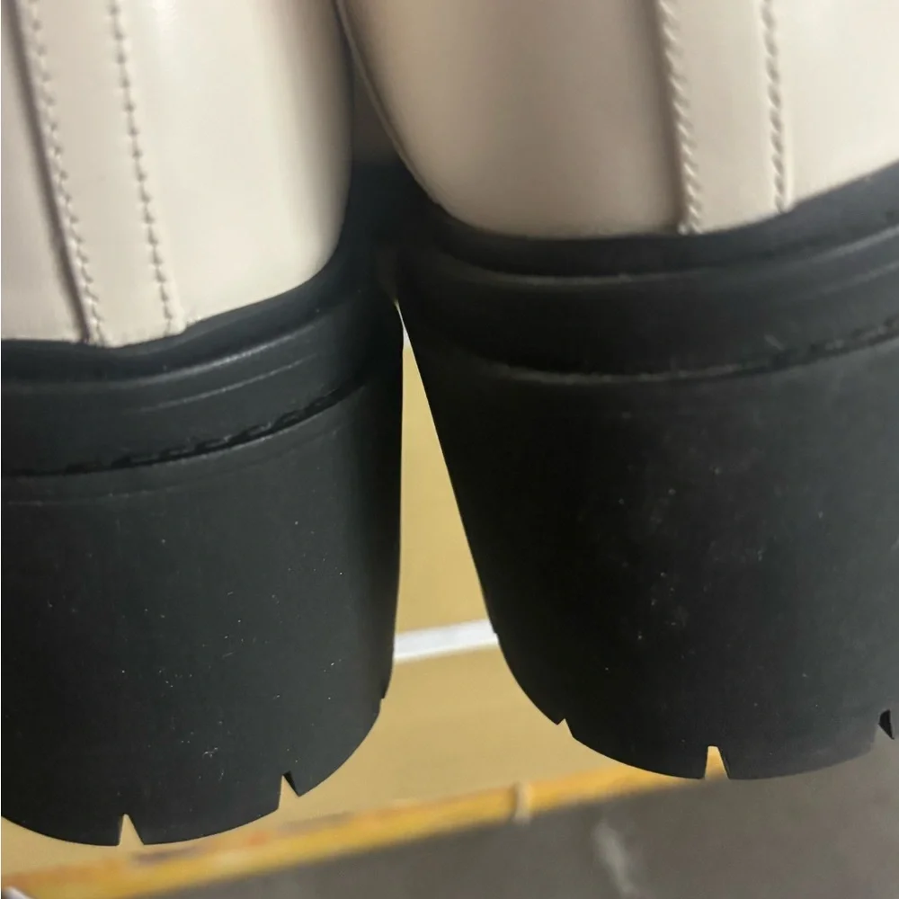 Michael Kors Rocco Block Heeled Loafer Leather LT Cream 9.5 #2